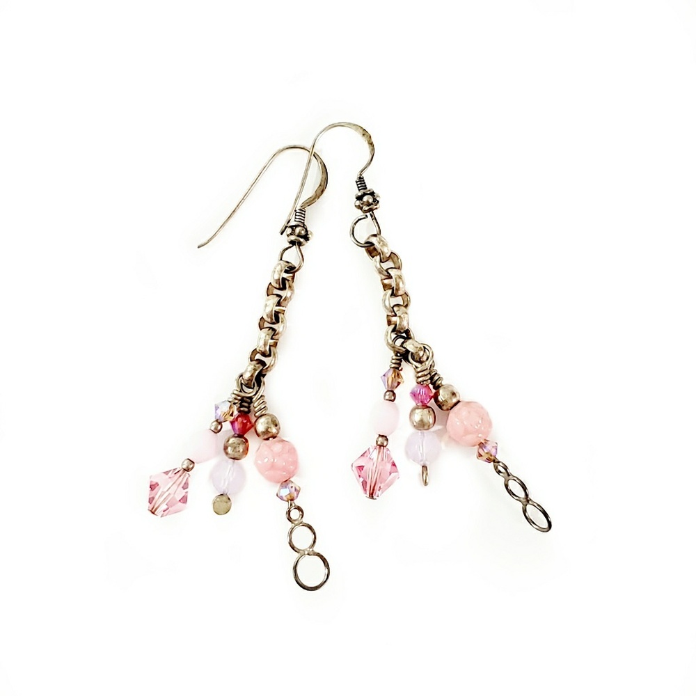 Flirty & Fun Sterling Silver Long Beaded Earrings
